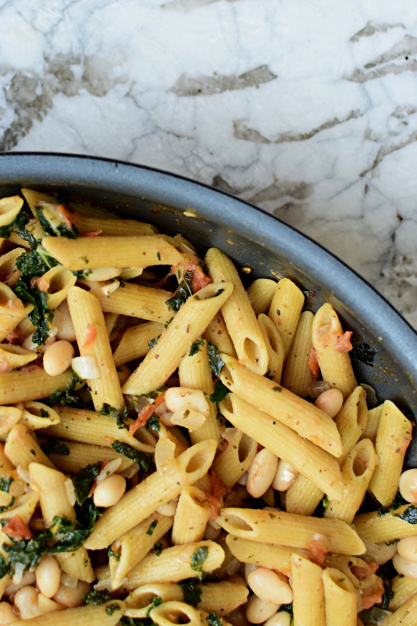 Quick Penne Pasta with White Beans - Sojourner Mom
