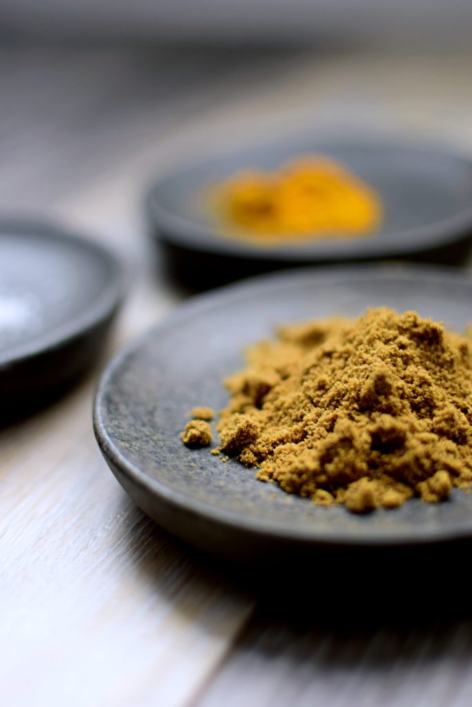 Closeup of ground cumin, a spice used for an easy chickpea taco recipe