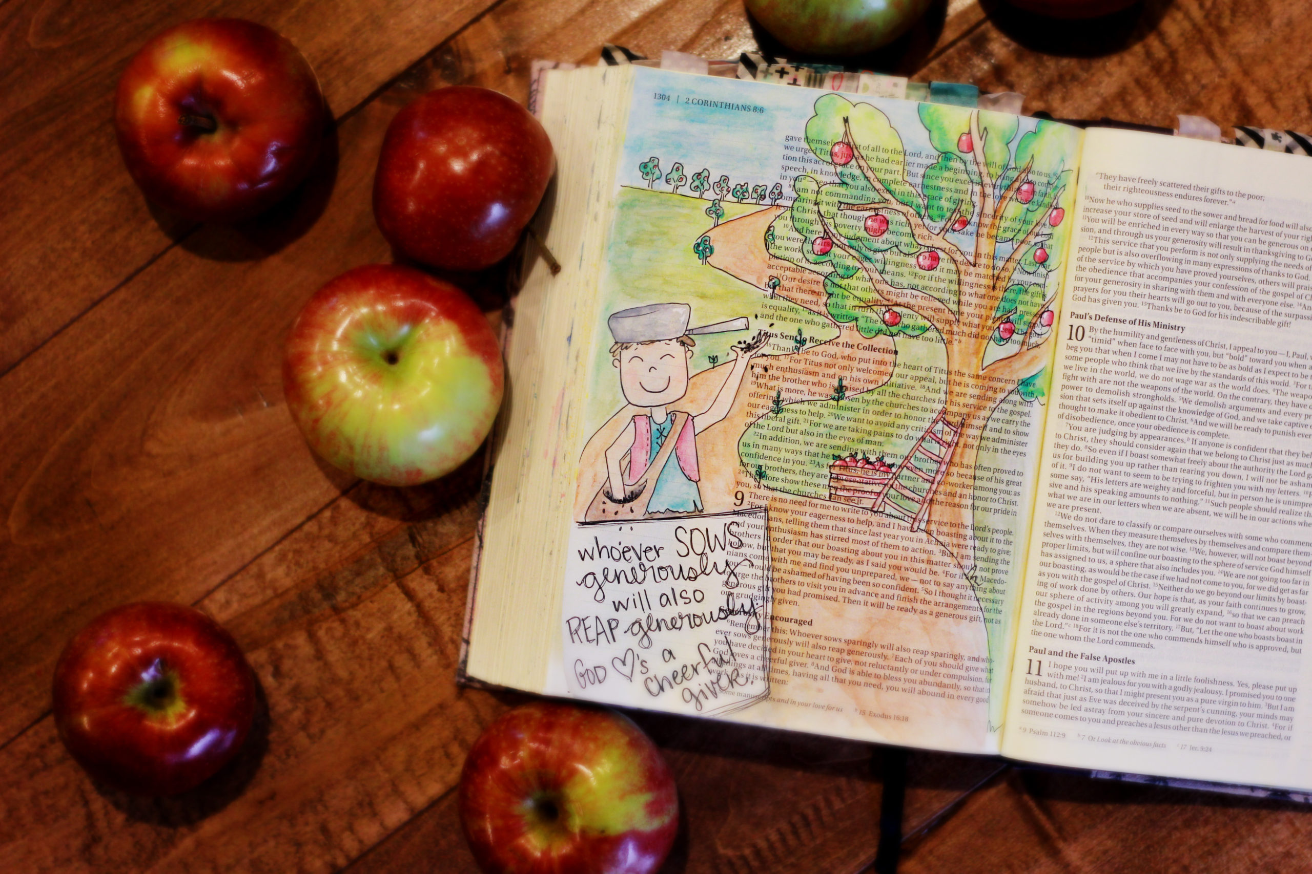 Bible Journaling: A Cheerful Giver (2 Cor. 9:6-7)